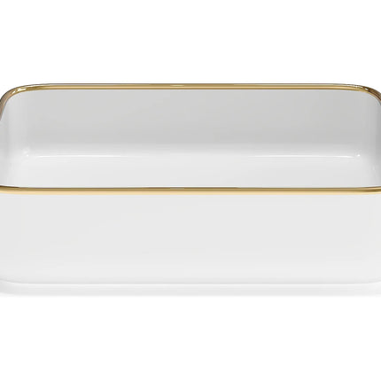 Vasque à poser rectangulaire brillante avec vasque en céramique - Blanc - 50 cm - JUNIKO II