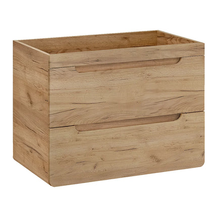 Meuble de salle de bain suspendu avec vasque à encastrer - Naturel clair et blanc - 80 cm - ARUBA