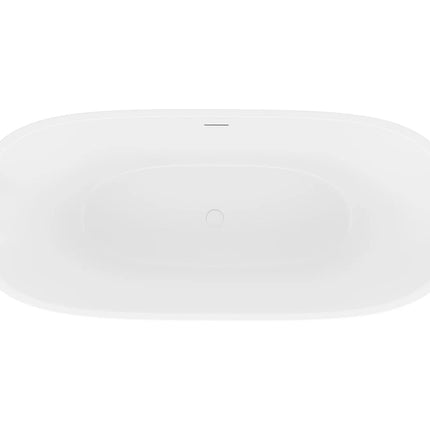 Baignoire îlot ovale à poser au sol - Blanc brillant - 180 cm - SAROFA