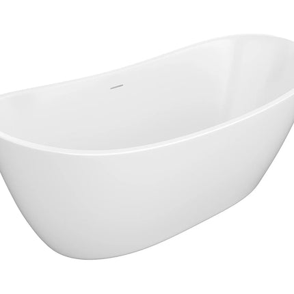 Baignoire îlot ovale à poser - Blanc brillant - 190 cm - BORAZA