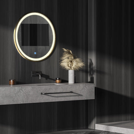 Miroir de salle de bains avec fonction anti-buée et éclairage LED réglable - 80 cm - PARIS