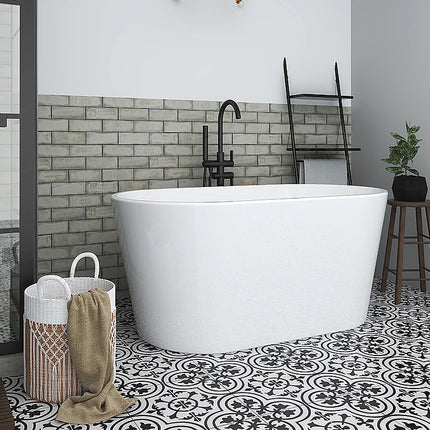 Baignoire îlot ovale finition brillante - Noir brillant - L130 cm - APOGON