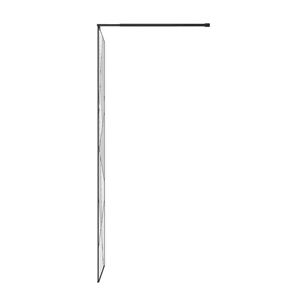Paroi de douche sérigraphiée mate avec barre de fixation réglable - Noir mat - 100 cm - TRISEO