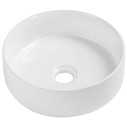 Vasque à poser ronde brillante avec vasque ronde - Blanc - 30,5 cm - MII