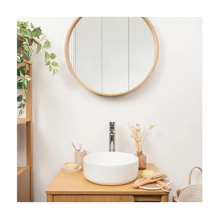 Vasque à poser ronde brillante avec vasque ronde - Blanc - 30,5 cm - MII