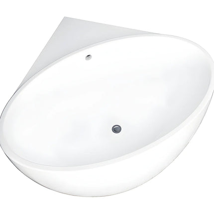 Baignoire d'angle quart de cercle finition brillante - Blanche - 127 cm - GOURAMI