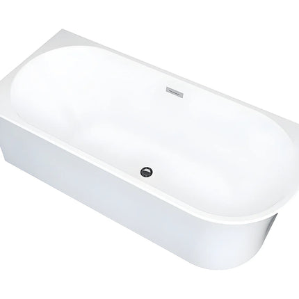 Baignoire d'angle asymétrique à poser - Blanc brillant - 150 cm - PONTICOLA