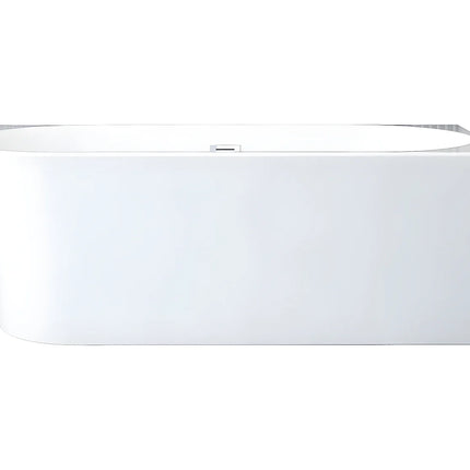 Baignoire d'angle asymétrique brillante à poser - Blanche - 150 cm - PONTICOLA