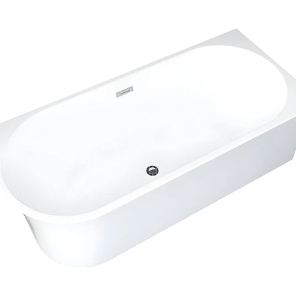 Baignoire d'angle asymétrique brillante à poser - Blanche - 150 cm - PONTICOLA