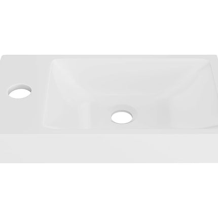 Vasque lave-main rectangulaire avec vasque à encastrer - blanc brillant - 40 cm - SARPOSA