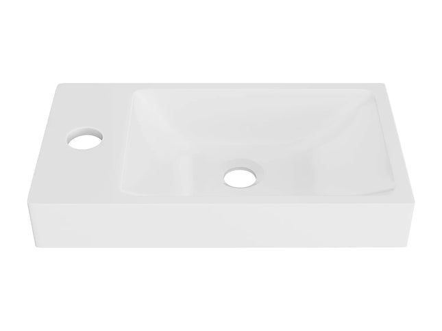 Vasque lave-main rectangulaire avec vasque à encastrer - blanc brillant - 40 cm - SARPOSA