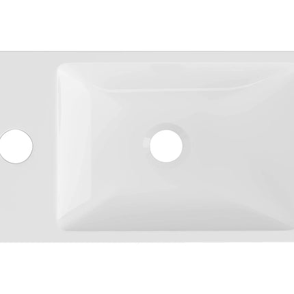 Vasque lave-main rectangulaire avec vasque à encastrer - blanc brillant - 40 cm - SARPOSA