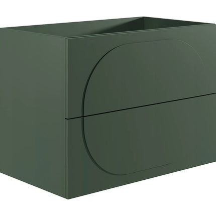 Meuble de salle de bain suspendu minimaliste avec vasque à encastrer - Vert - 80 cm - Good for Planet