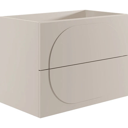 Meuble de salle de bain suspendu minimaliste avec vasque à encastrer - Beige - 80 cm - Good for Planet