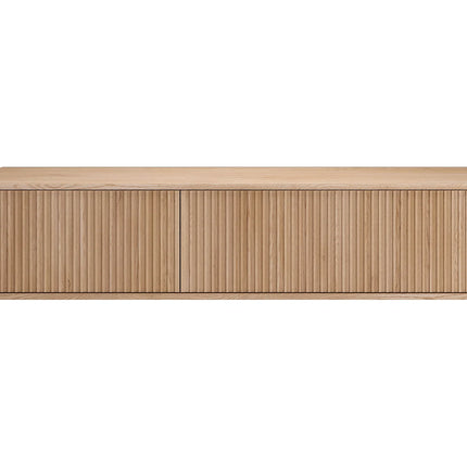 Meuble sous vasque strié avec double vasque - Naturel clair - 150 cm - Good for Planet
