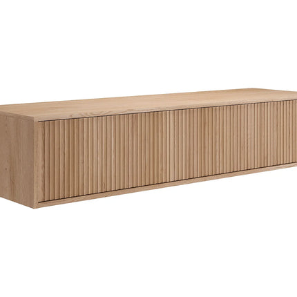 Meuble sous vasque strié avec double vasque - Naturel clair - 150 cm - Good for Planet