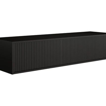 Meuble de salle de bain suspendu strié avec double vasque à poser - Noir - 150 cm - Good for Planet