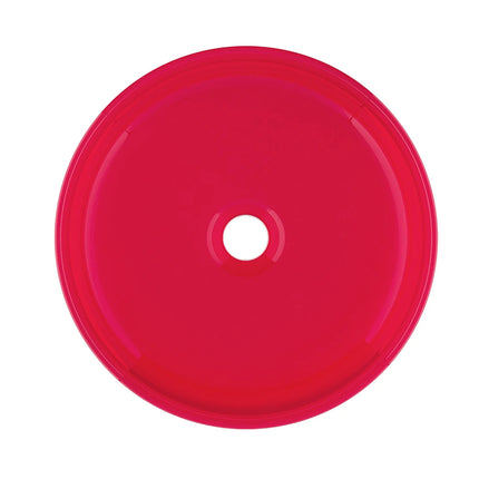 Vasque à poser ronde translucide avec vasque - Rouge - 40 cm - SPAVO