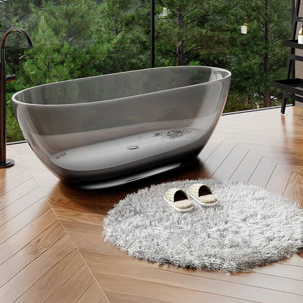Baignoire îlot ovale finition brillante à poser au sol - Rouge - 160 cm - SPAVO