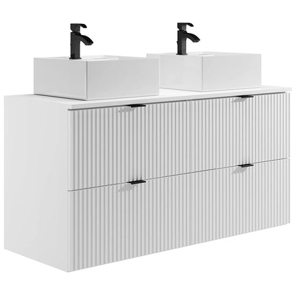 Meuble de salle de bain double vasque à poser finition mate - Blanc - 120 cm - Good for Planet