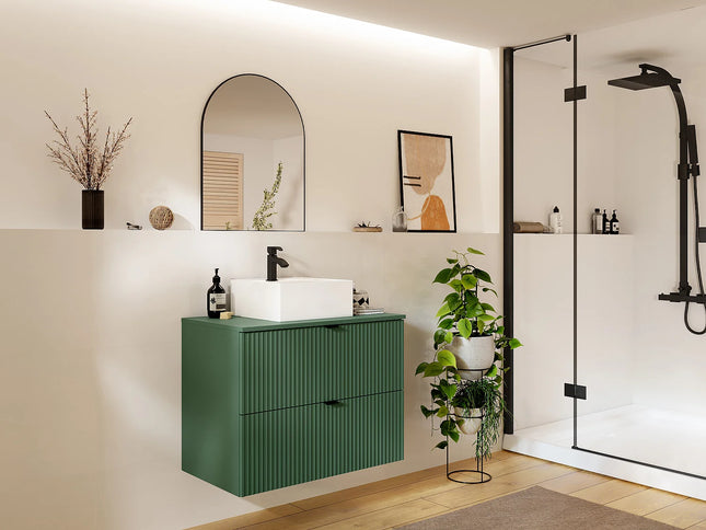Meuble de salle de bain double vasque à poser finition mate - Blanc - 120 cm - Good for Planet