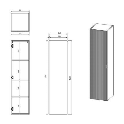 Meuble de salle de bain rainuré mat avec vasque à poser carrée double - Blanc - 120 cm - Good for Planet