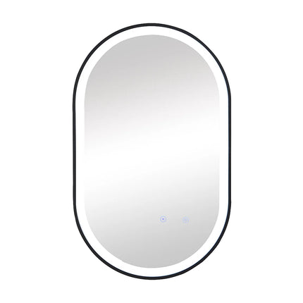 Miroir LED lumineux avec anti-buée - noir - 50 cm - Les Astucieux