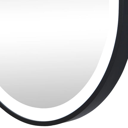 Miroir LED lumineux avec anti-buée - noir - 50 cm - Les Astucieux