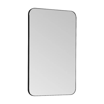 Miroir rectangulaire design épuré avec cadre aluminium noir mat - 50 cm - Les Essentiels