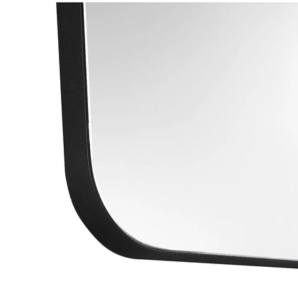 Miroir rectangulaire design épuré avec cadre aluminium noir mat - 50 cm - Les Essentiels