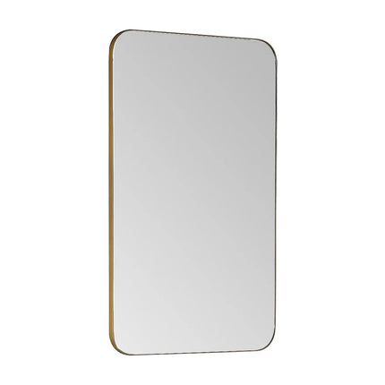 Miroir salle de bain rectangulaire finition mate avec cadre aluminium - Doré - 50 cm - Les Essentiels