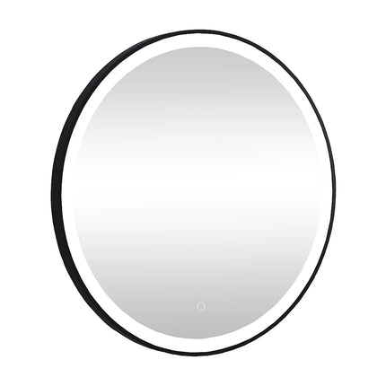 Miroir lumineux rond avec LED - noir - 80 cm - NUMEA