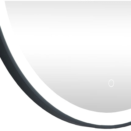 Miroir lumineux rond avec LED - noir - 80 cm - NUMEA