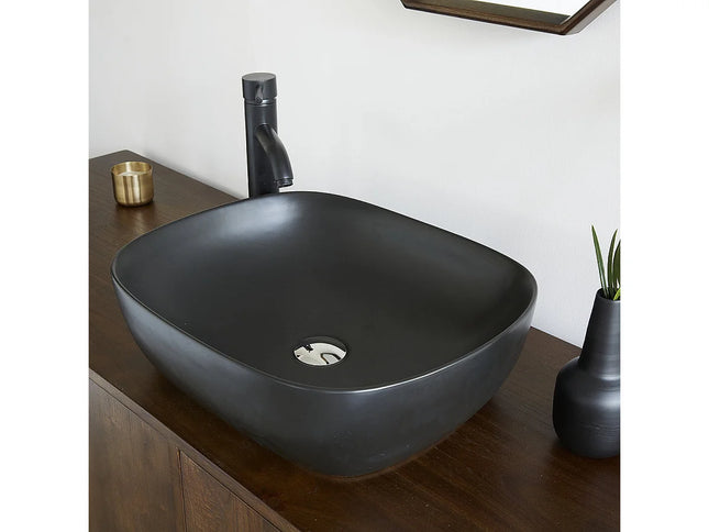 Vasque en céramique élégante avec vasque ovale - noire - 49 cm - DS CONCEPT