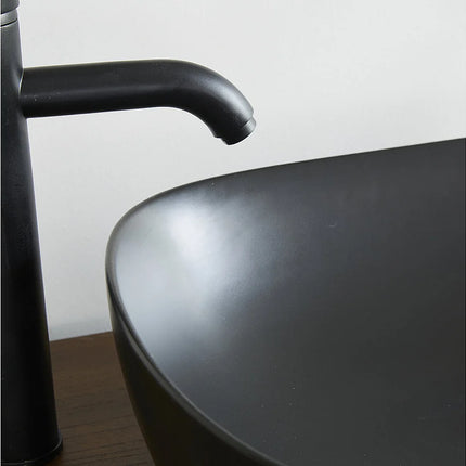 Vasque en céramique élégante avec vasque ovale - noire - 49 cm - DS CONCEPT