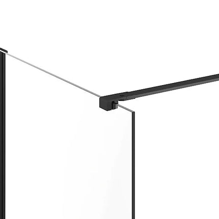 Paroi de douche à l'italienne design minimaliste - Noir mat - 60 cm - DAREN