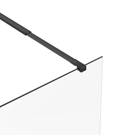 Paroi de douche à l'italienne finition mat avec barre de stabilisation ajustable - Noir mat - 80 cm - DAREN DS CONCEPT