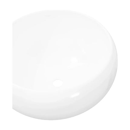 Lavabo à poser en céramique brillante avec vasque ronde - Blanc - 40 cm - DS CONCEPT