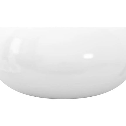 Lavabo à poser en céramique brillante avec vasque ronde - Blanc - 40 cm - DS CONCEPT