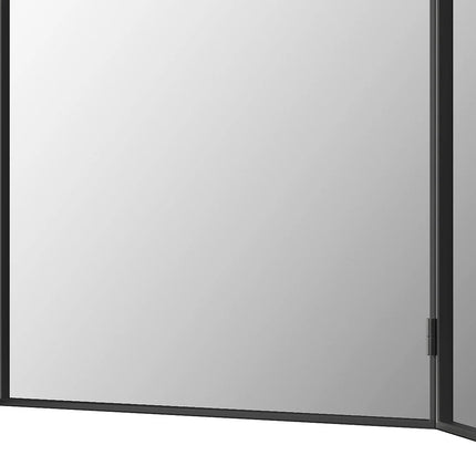 Miroir barbier modulable en métal noir - Noir - 85 cm - QIANA
