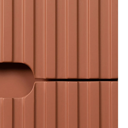 Meuble de salle de bain suspendu rainuré avec vasque à encastrer - Terracotta - 120 cm - Les éphémères