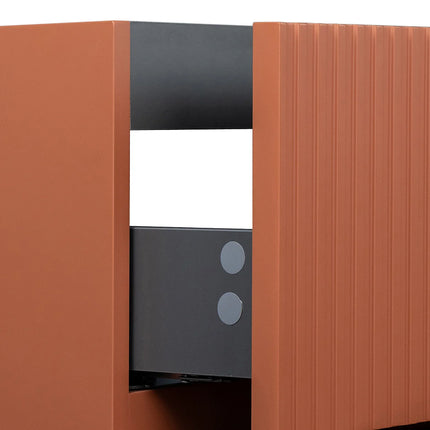 Meuble de salle de bain suspendu rainuré avec vasque à encastrer - Terracotta - 120 cm - Les éphémères