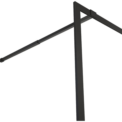 Paroi de douche à l'italienne design minimaliste - Noir mat - 120 cm - AMBERI