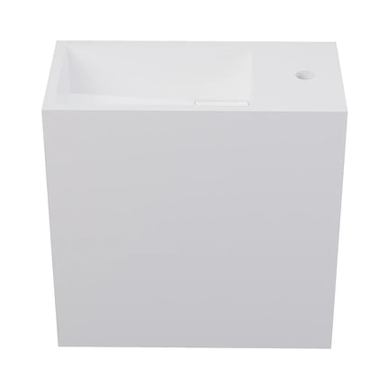 Lave-main suspendu avec vasque intégrée - blanc - 40 cm - PUMORI