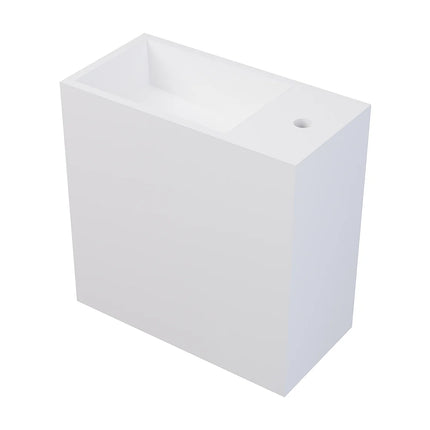 Lave-main suspendu avec vasque intégrée - blanc - 40 cm - PUMORI