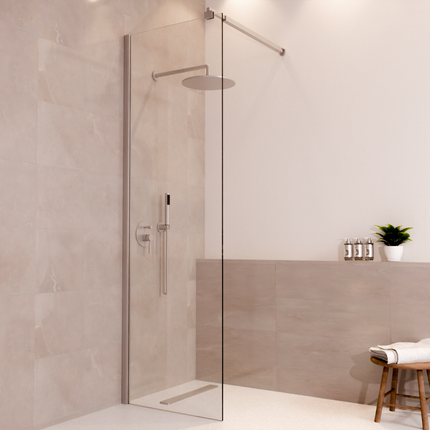 Paroi de douche avec revêtement Nano - Chrome - 60 cm - Lima