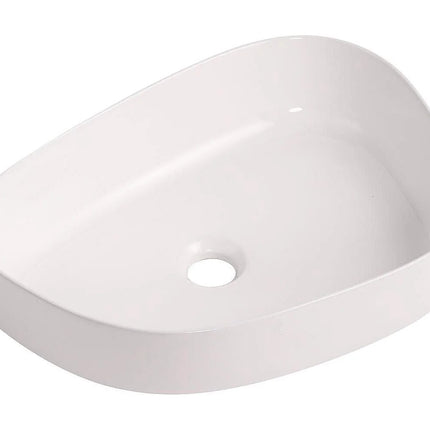 Vasque à poser design organique avec vasque ronde - blanc brillant - 48 cm - Orion