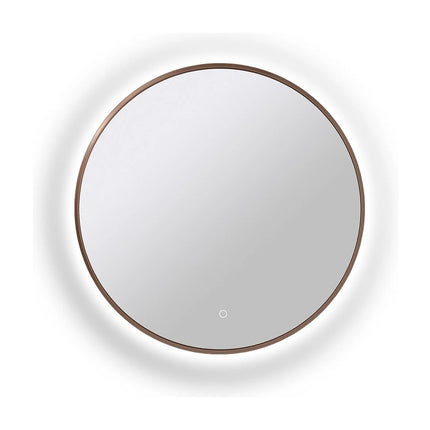 Miroir rond lumineux avec éclairage LED et anti-buée - Rose gold - 60 cm - CERALUMA