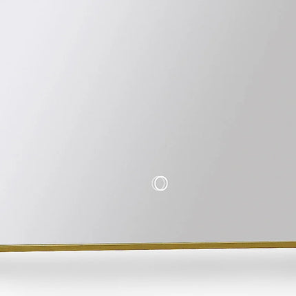 Miroir lumineux rectangulaire avec LED et anti-buée - Doré - 50 cm - Les Astucieux