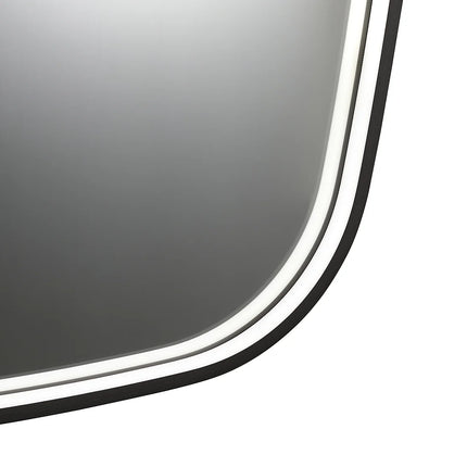 Miroir de salle de bain lumineux avec LED intégrée - Noir - 60 cm - Les Astucieux